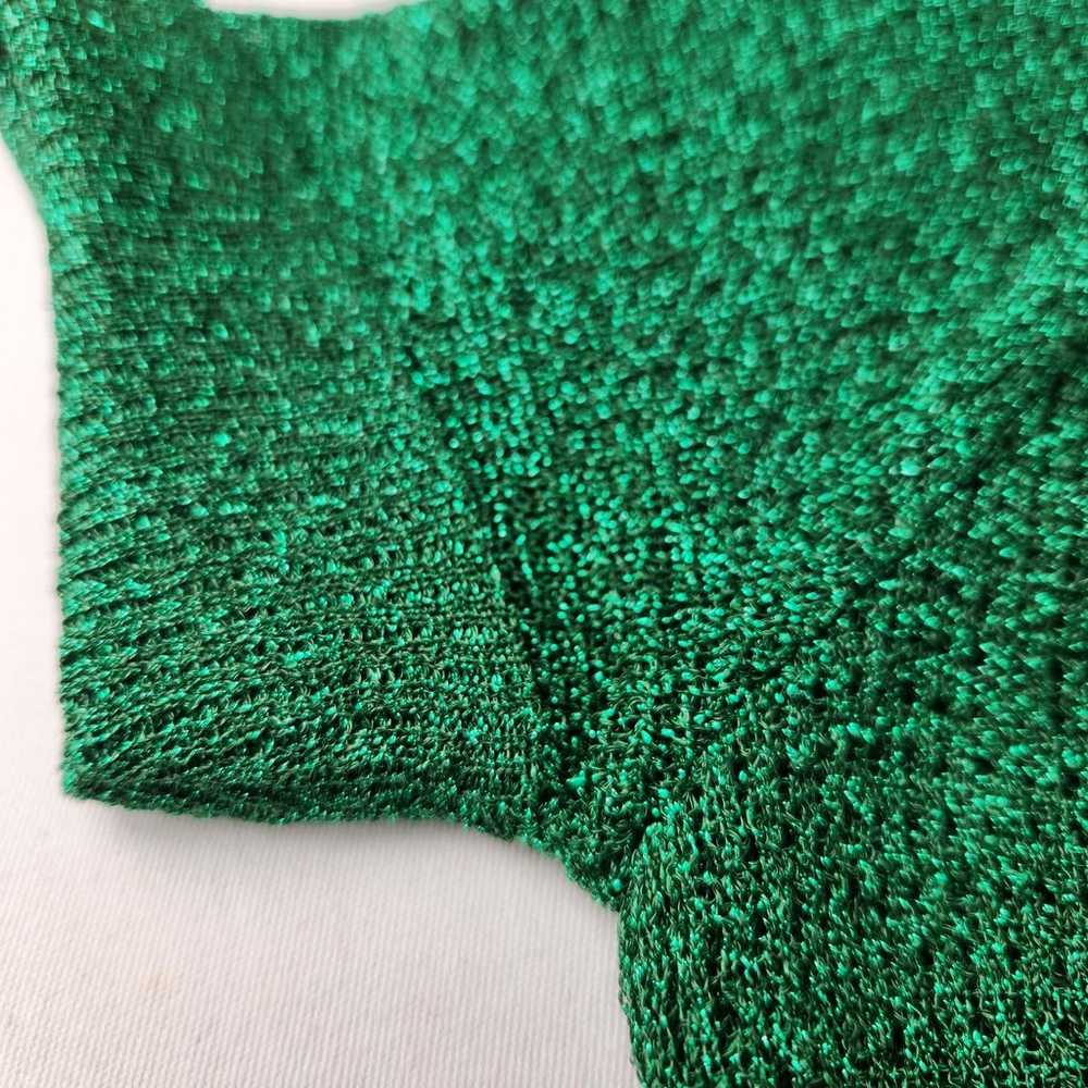 Pierre Cardin Vintage Sparkly Green  Short Sleeve… - image 7