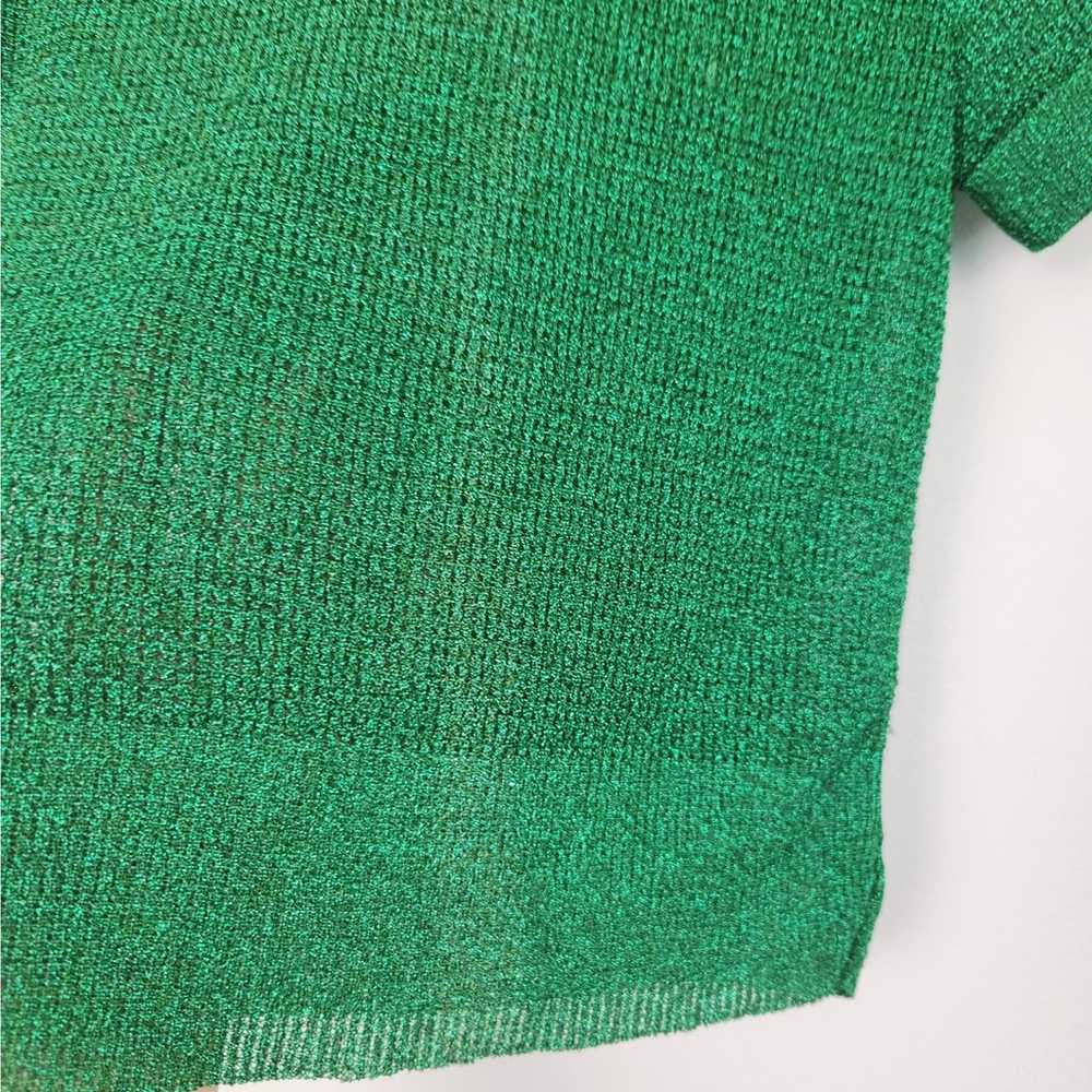 Pierre Cardin Vintage Sparkly Green  Short Sleeve… - image 8