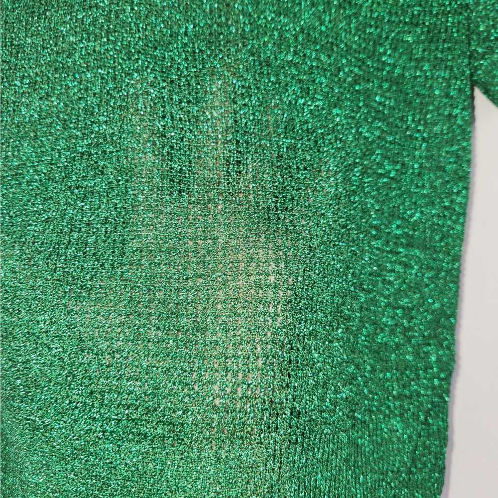 Pierre Cardin Vintage Sparkly Green  Short Sleeve… - image 9