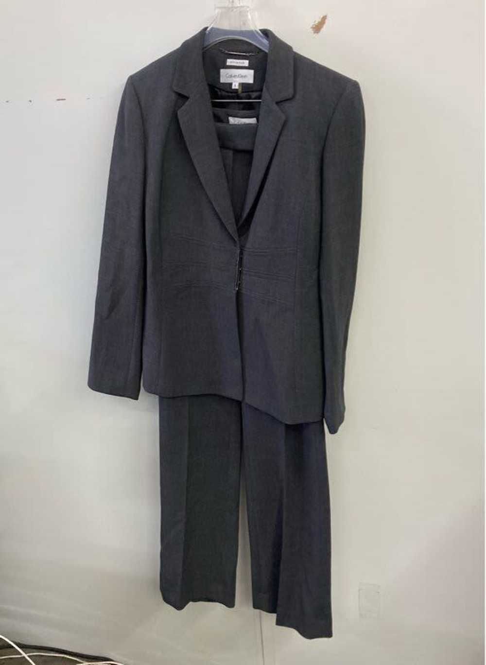 2 PC Calvin Klein Women's Charcoal Gray Suit Sz 8… - image 1