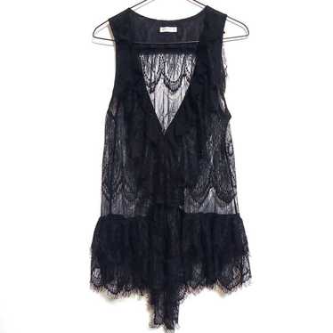 axes femme Black Black Bustier Lace Sheer Simple