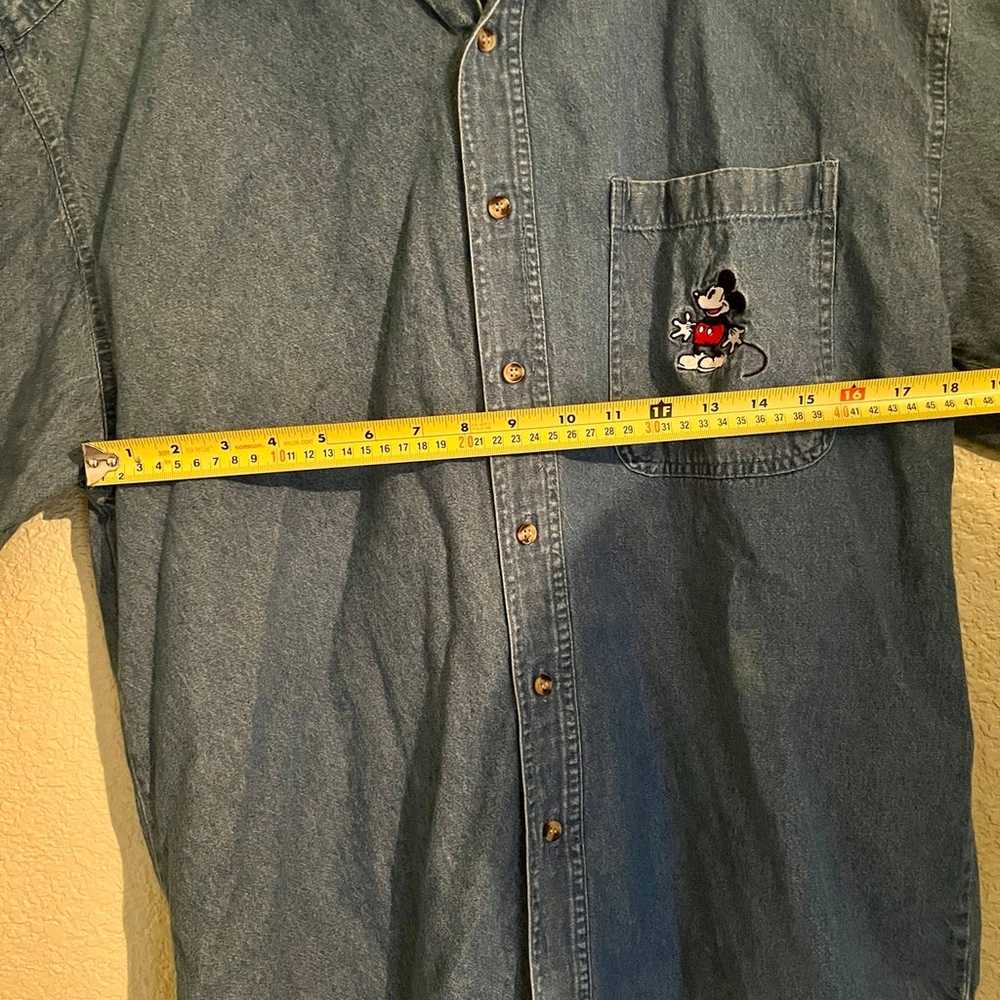 Vintage Mickey Mouse Denim Button Up Shirt - image 6