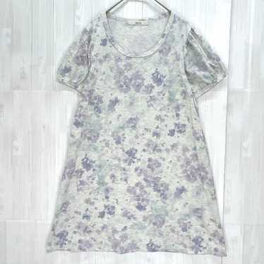 Shuka flower pattern all-over puff sleeve tunic g… - image 1