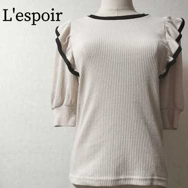 Les Poires Crew Neck Frill Shoulder 3D Stripe Pul… - image 1