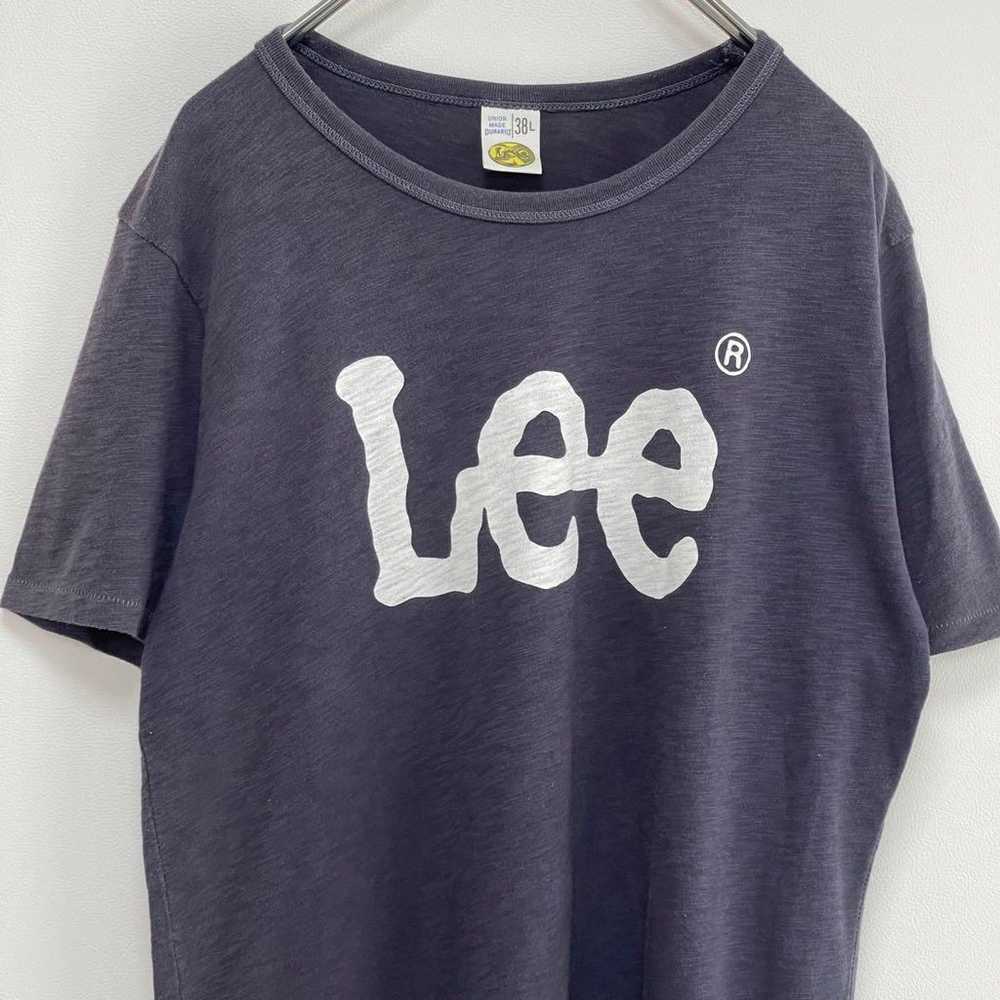 Lee T-shirt Short Sleeve Print Logo Big Logo Navy… - image 1