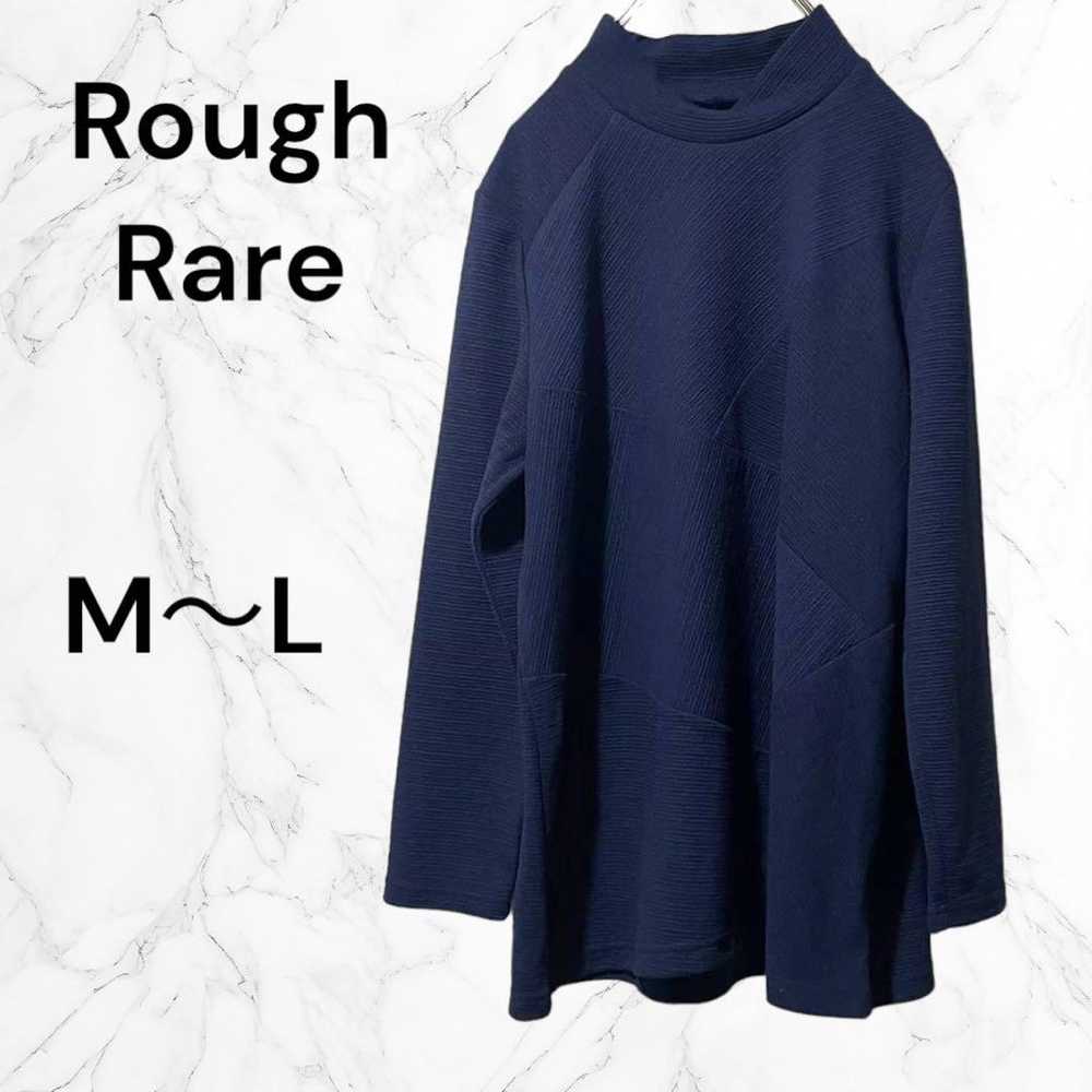 【Rough Rare】Cut and sewn, M-L size, navy, high ne… - image 1