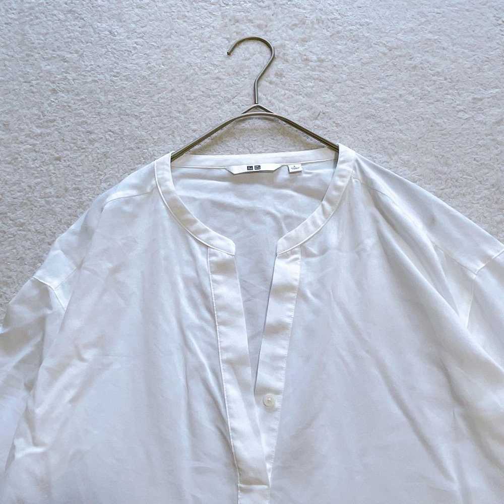 UNIQLO L size shirt blouse with a stand-up collar… - image 4