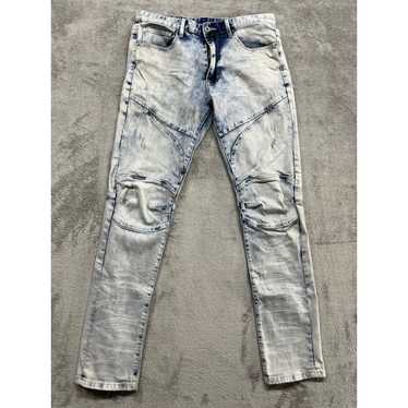 Smoke Rise Smoke Rise Jeans Mens 34/34 White Blue… - image 1