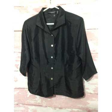 Vintage Vintage Impressions Blouse 80’s Black But… - image 1