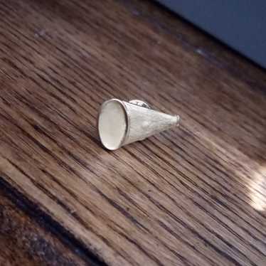 Vintage Gold Cheerleader Megaphone Pin