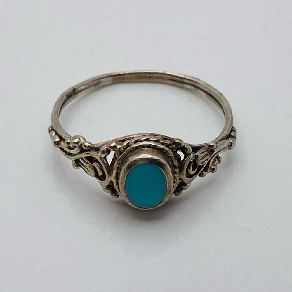 Sterling Silver vintage to antique native turquoi… - image 1