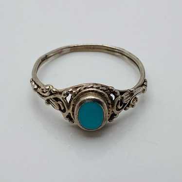 Sterling Silver vintage to antique native turquoi… - image 1