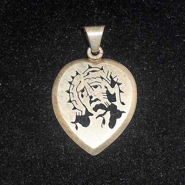 Sterling Silver Passion of Christ Heart Pendant L… - image 1