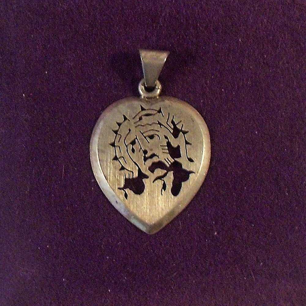 Sterling Silver Passion of Christ Heart Pendant L… - image 3