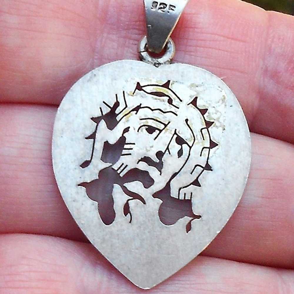 Sterling Silver Passion of Christ Heart Pendant L… - image 6