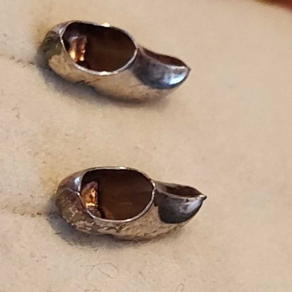 Vintage Sterling Silver DUTCH Clog Stud Earring - image 4