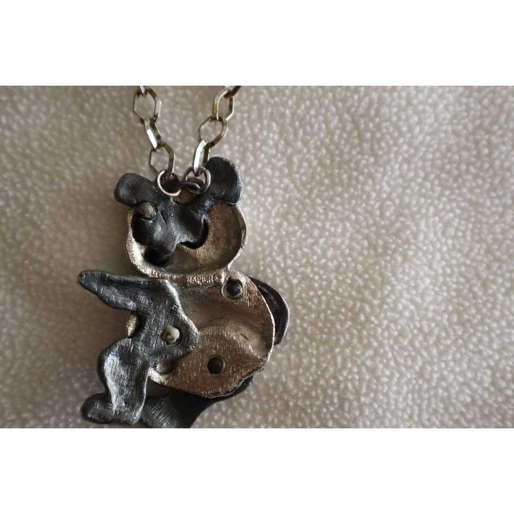 Vintage Napier Silvertone Panda Bear Pendant 24" … - image 6