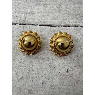 Vintage 80s Chunky Gold Tone Earrings - image 1