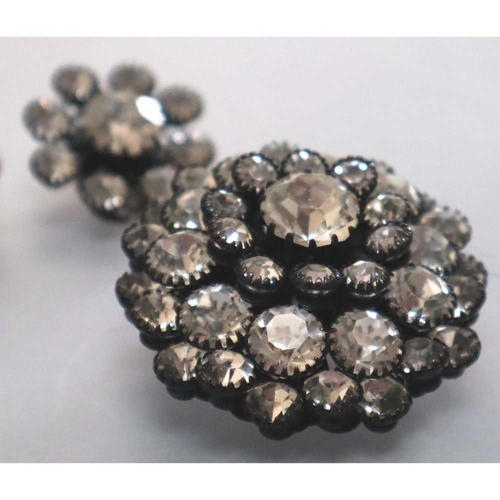 Vintage Tiered Rhinestone Brooch Pins Japanned La… - image 4