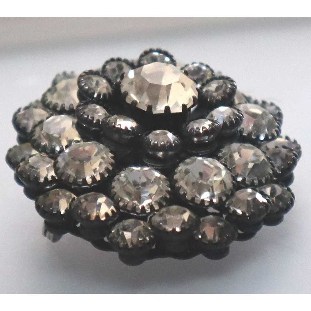 Vintage Tiered Rhinestone Brooch Pins Japanned La… - image 5