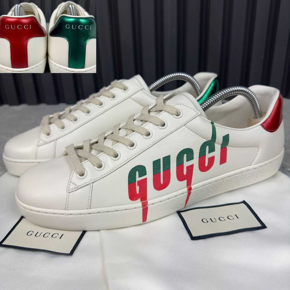 Gucci Gucci Ace Low Sneakers Leather Red Green Lo… - image 1