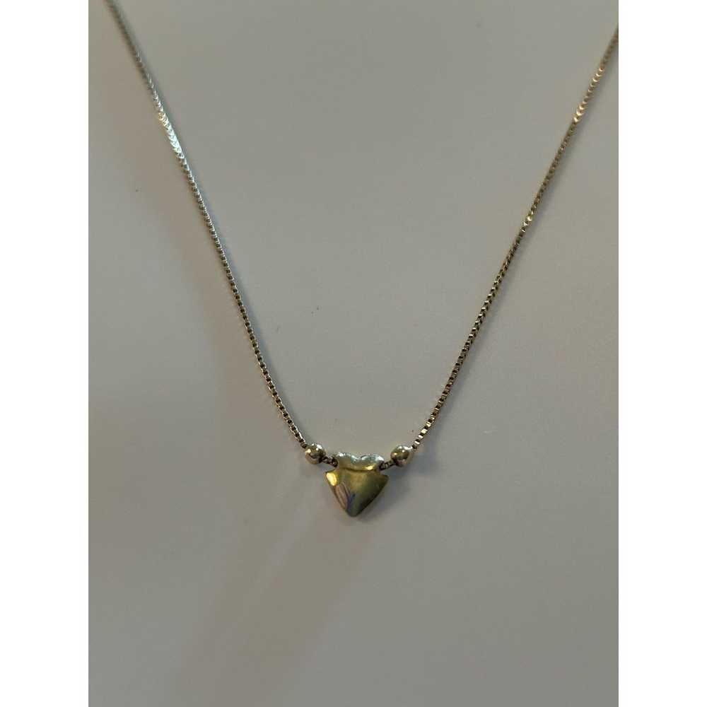 Vtg 14K Plumb Heart Necklace 22.5" Length Dainty … - image 5