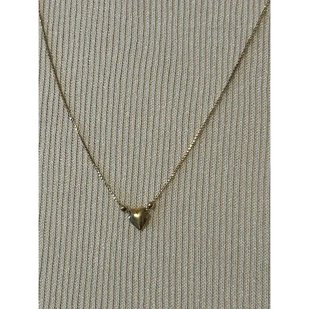 Vtg 14K Plumb Heart Necklace 22.5" Length Dainty … - image 9