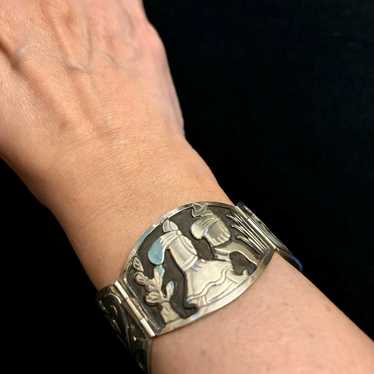 Vintage Sterling Silver 925 Storyteller Bracelet,… - image 1