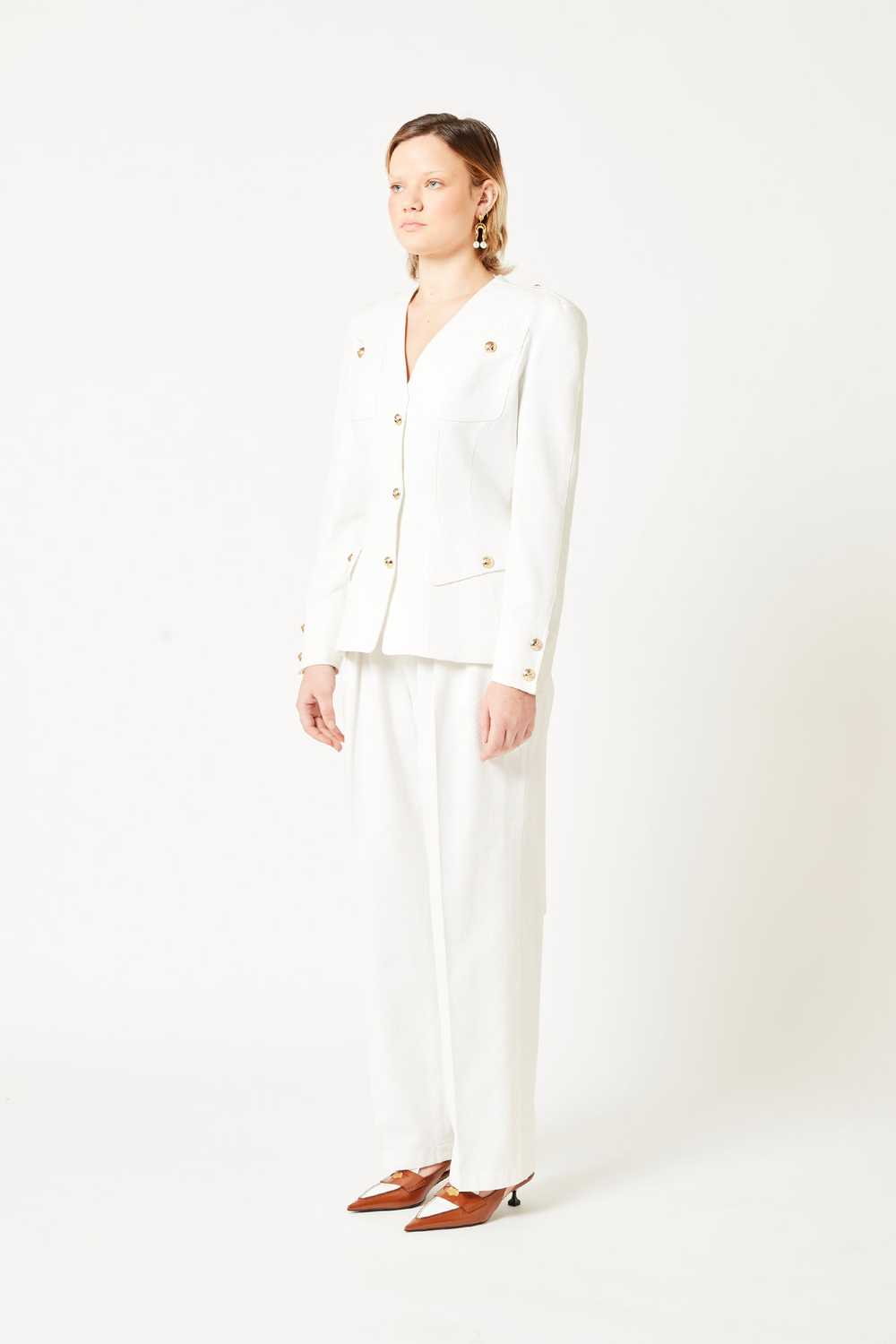 Thierry Mugler White Backless Pantsuit - image 3