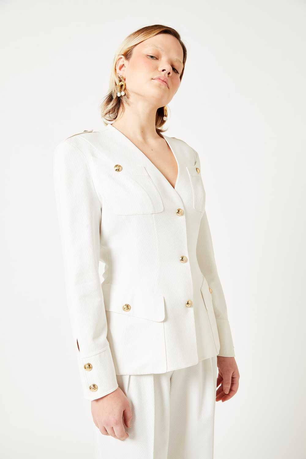 Thierry Mugler White Backless Pantsuit - image 4