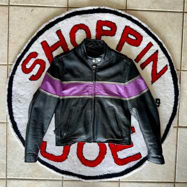 UNIK Black & Purple Women’s Leather Motorcycle Ja… - image 1