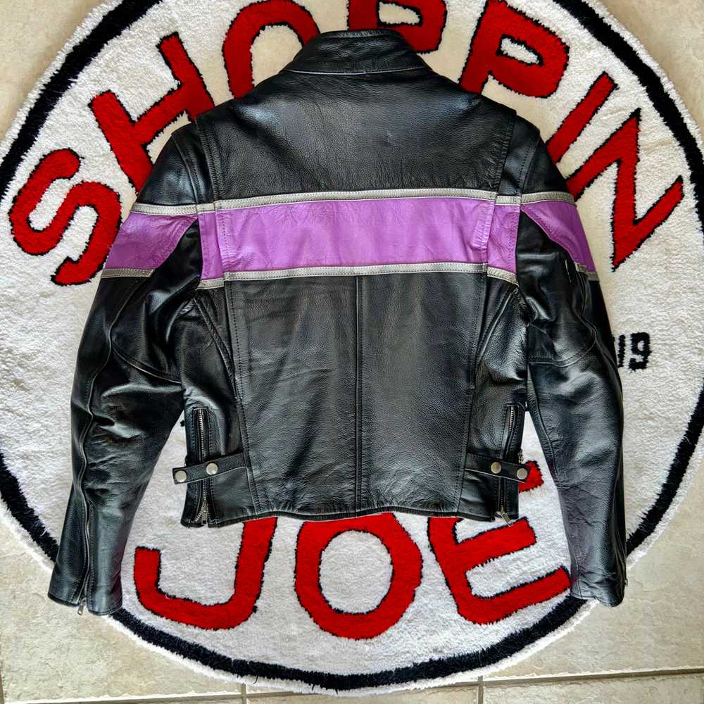 UNIK Black & Purple Women’s Leather Motorcycle Ja… - image 7