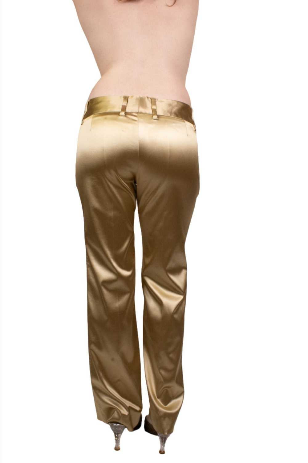 Dolce & Gabbana, Gold Satin Pant Suit Y2K - image 6