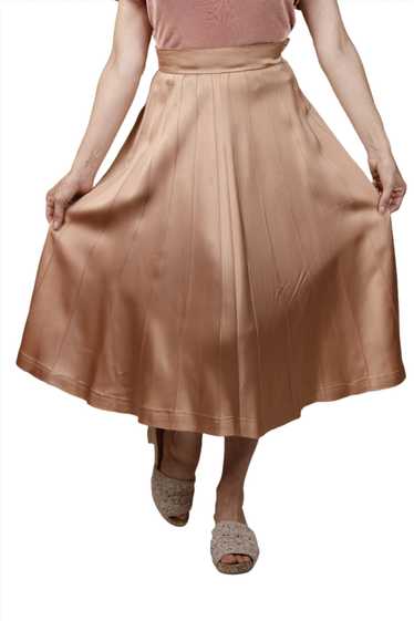 Peach Satin Aline Circle Skirt 1940s - image 1