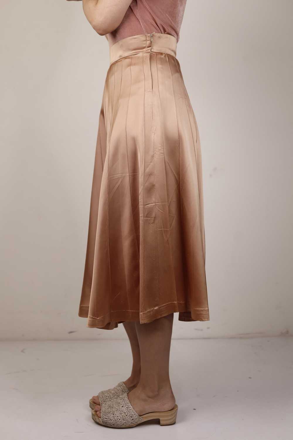 Peach Satin Aline Circle Skirt 1940s - image 2