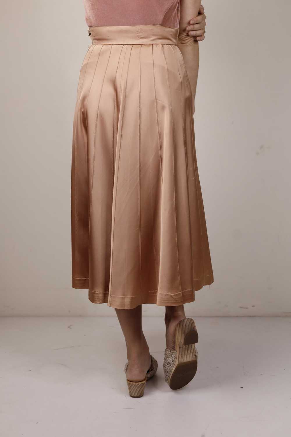 Peach Satin Aline Circle Skirt 1940s - image 3