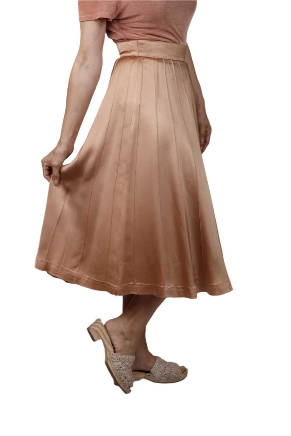 Peach Satin Skirt 1940s - image 4