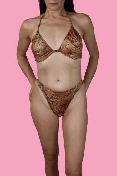 Venus, Peach, Orange & Gold Python Print Bikini 19