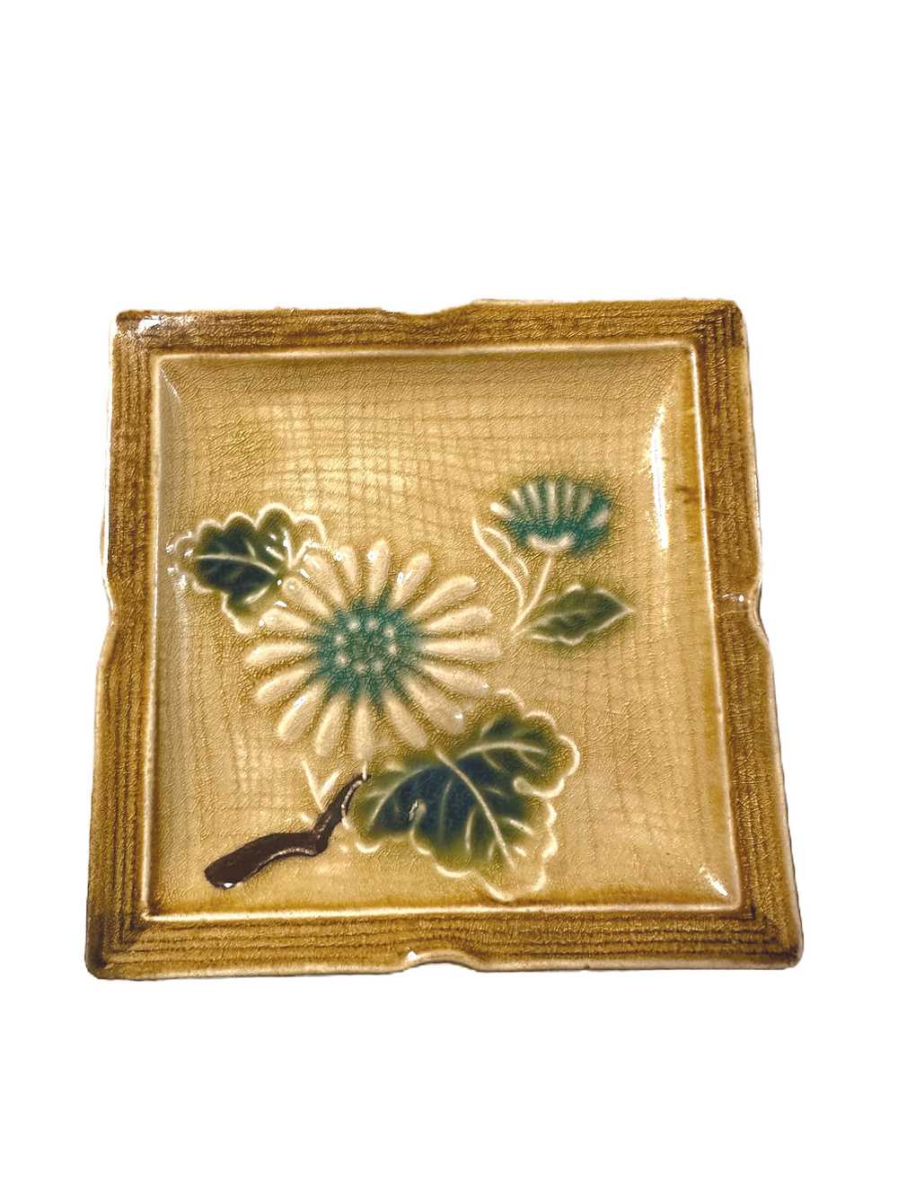 Japanese 1960s Ceramic Square Trinket Tray / Plate - image 1