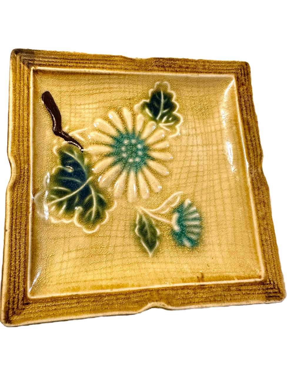 Japanese 1960s Ceramic Square Trinket Tray / Plate - image 2