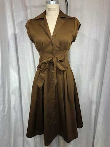 Vintage Inspired 50s Brown Shirt Dress - image 1