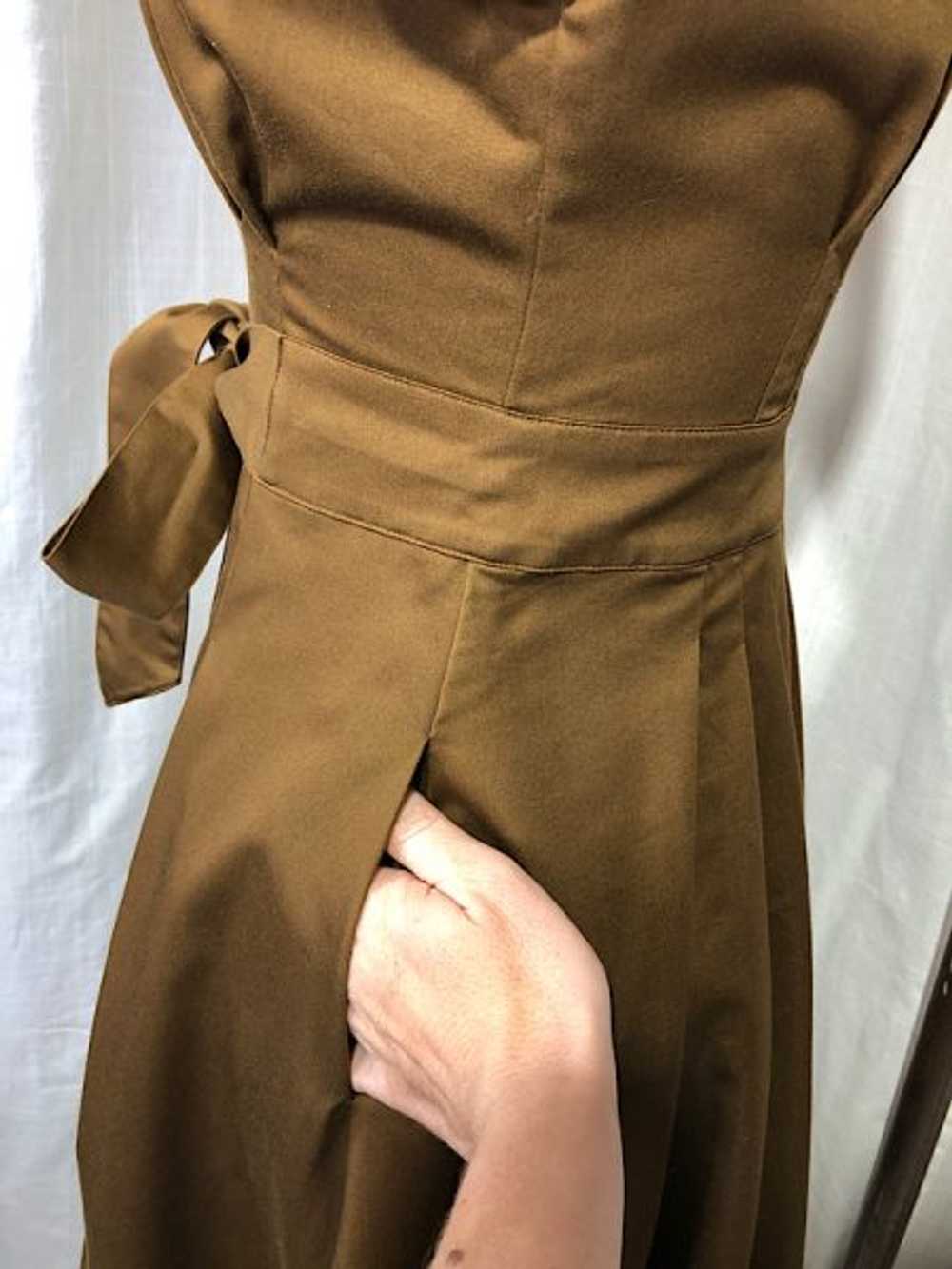 Vintage Inspired 50s Brown Shirt Dress - image 2