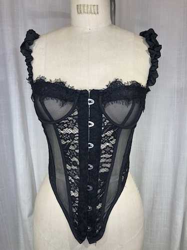 Vintage Inspired Black Lace Bustier