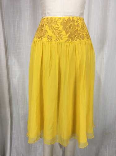 Vintage Inspired 1970’s Yellow Embroidered Skirt