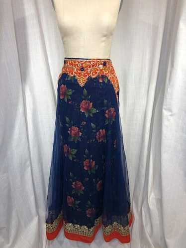 Vintage Inspired Navy Rhinestone Mermaid Skirt