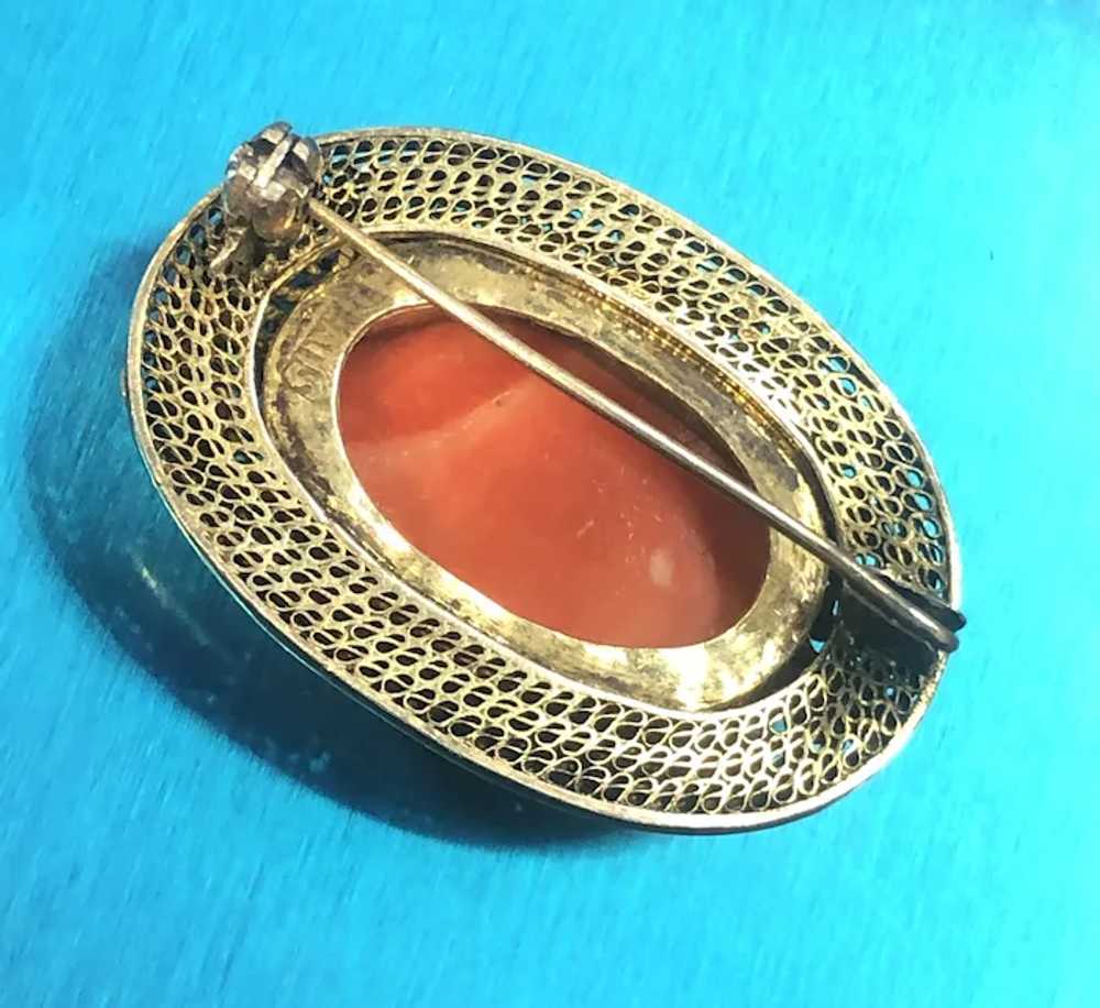 Antique Chinese Gild Sterling Silver Filigree Car… - image 9