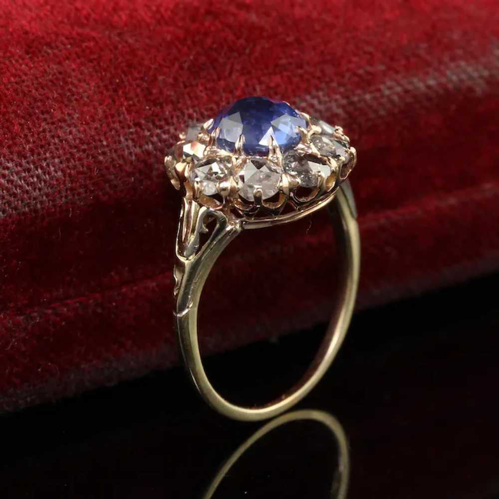 Antique Victorian 18K Yellow Gold Ceylon Sapphire… - image 2