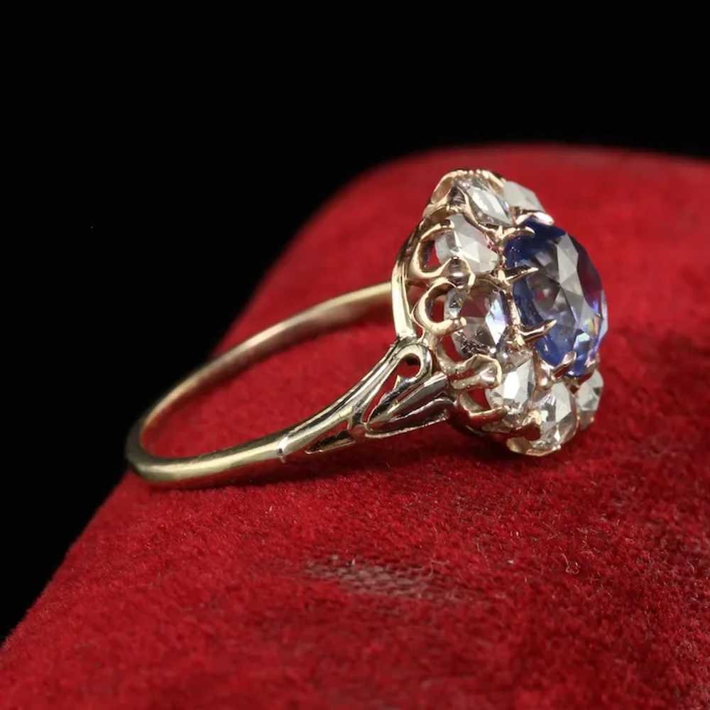 Antique Victorian 18K Yellow Gold Ceylon Sapphire… - image 3