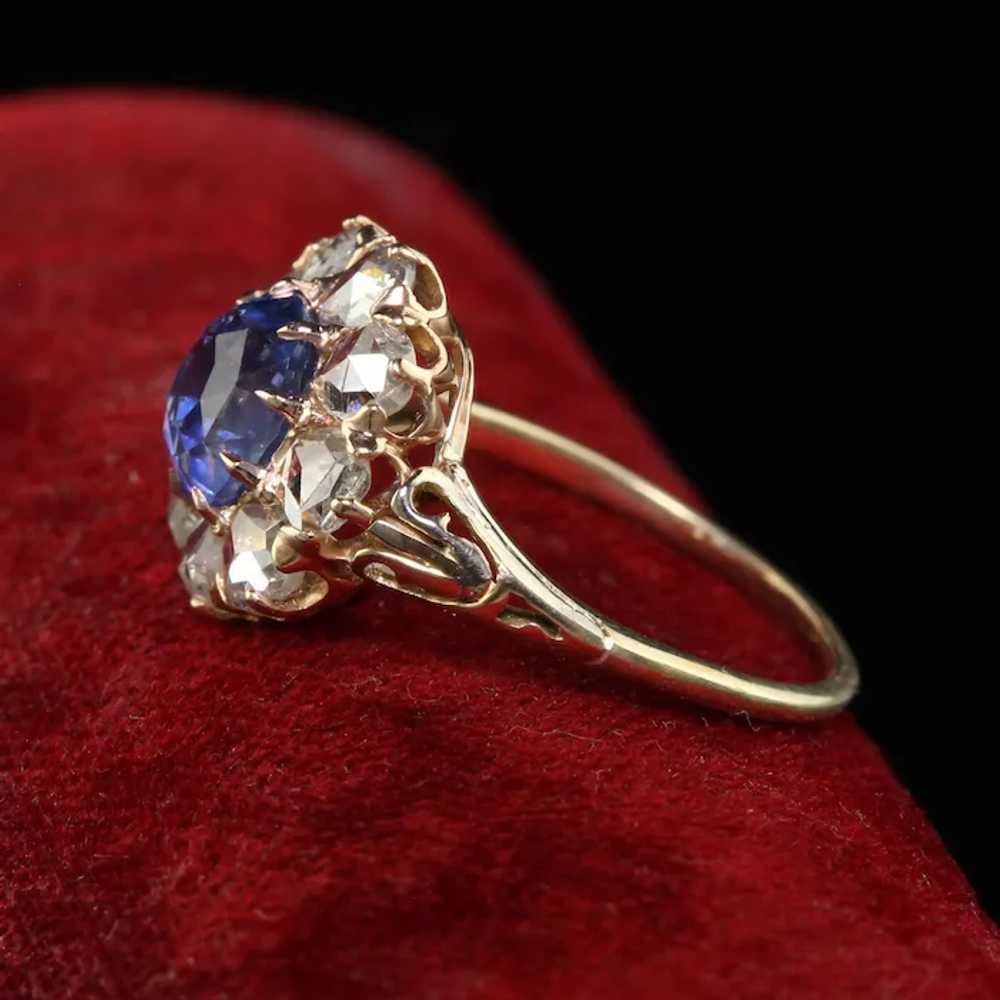 Antique Victorian 18K Yellow Gold Ceylon Sapphire… - image 4