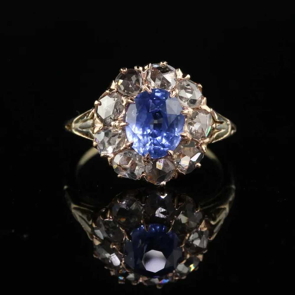 Antique Victorian 18K Yellow Gold Ceylon Sapphire… - image 5